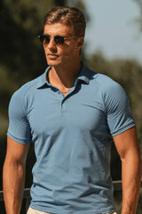 THE MUSCLE BUTTON POLO