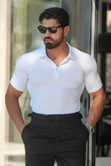 THE MUSCLE BUTTON POLO