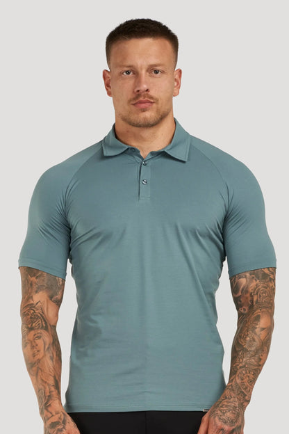 THE MUSCLE BUTTON POLO